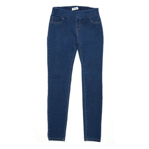 Medium Waist Washed Blue Slim Elastic Lady Jeans