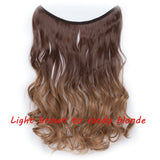 20 inch Invisible Wire No Clip One Piece Halo Hair Extension flip in false hair  for women