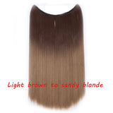 20 inch Invisible Wire No Clip One Piece Halo Hair Extension flip in false hair  for women