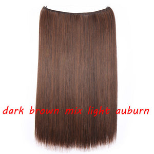 20 inch Invisible Wire No Clip One Piece Halo Hair Extension flip in false hair  for women