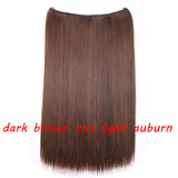 20 inch Invisible Wire No Clip One Piece Halo Hair Extension flip in false hair  for women