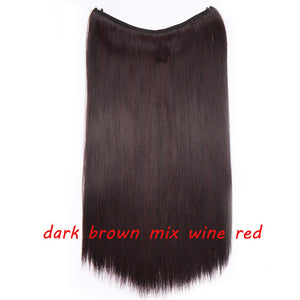 20 inch Invisible Wire No Clip One Piece Halo Hair Extension flip in false hair  for women