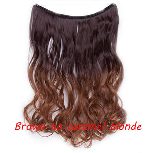 20 inch Invisible Wire No Clip One Piece Halo Hair Extension flip in false hair  for women