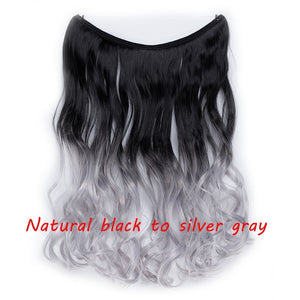 20 inch Invisible Wire No Clip One Piece Halo Hair Extension flip in false hair  for women