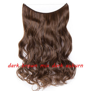 20 inch Invisible Wire No Clip One Piece Halo Hair Extension flip in false hair  for women