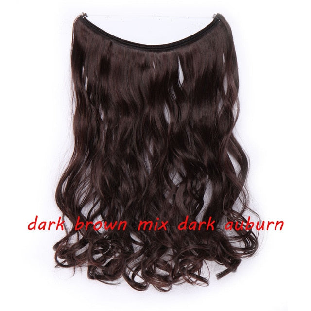 20 inch Invisible Wire No Clip One Piece Halo Hair Extension flip in false hair  for women