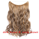 20 inch Invisible Wire No Clip One Piece Halo Hair Extension flip in false hair  for women