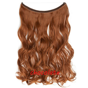 20 inch Invisible Wire No Clip One Piece Halo Hair Extension flip in false hair  for women