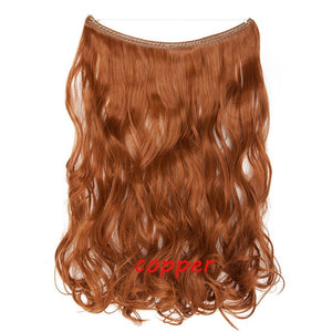 20 inch Invisible Wire No Clip One Piece Halo Hair Extension flip in false hair  for women