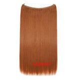 20 inch Invisible Wire No Clip One Piece Halo Hair Extension flip in false hair  for women