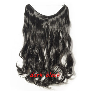 20 inch Invisible Wire No Clip One Piece Halo Hair Extension flip in false hair  for women