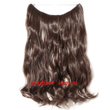 20 inch Invisible Wire No Clip One Piece Halo Hair Extension flip in false hair  for women