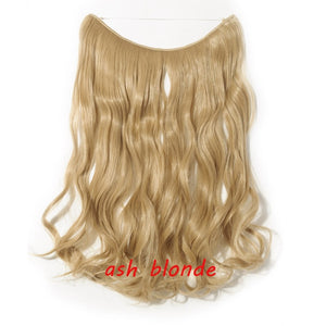 20 inch Invisible Wire No Clip One Piece Halo Hair Extension flip in false hair  for women