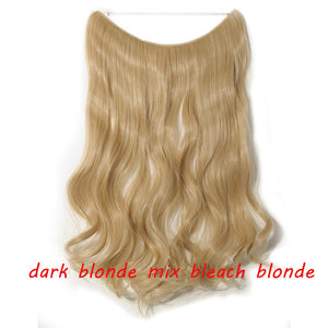 20 inch Invisible Wire No Clip One Piece Halo Hair Extension flip in false hair  for women