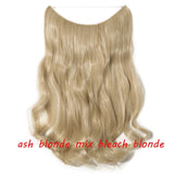 20 inch Invisible Wire No Clip One Piece Halo Hair Extension flip in false hair  for women