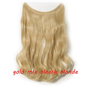 20 inch Invisible Wire No Clip One Piece Halo Hair Extension flip in false hair  for women