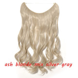 20 inch Invisible Wire No Clip One Piece Halo Hair Extension flip in false hair  for women