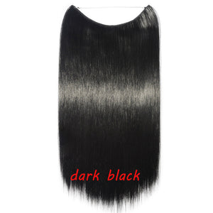 20 inch Invisible Wire No Clip One Piece Halo Hair Extension flip in false hair  for women