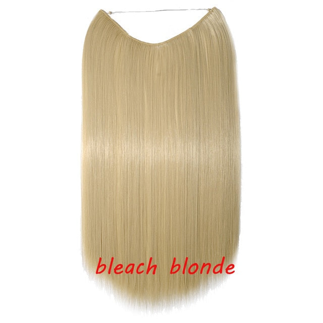 20 inch Invisible Wire No Clip One Piece Halo Hair Extension flip in false hair  for women