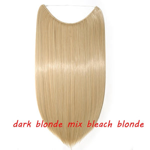 20 inch Invisible Wire No Clip One Piece Halo Hair Extension flip in false hair  for women