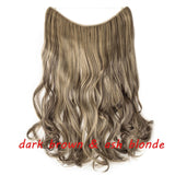 20 inch Invisible Wire No Clip One Piece Halo Hair Extension flip in false hair  for women