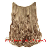 20 inch Invisible Wire No Clip One Piece Halo Hair Extension flip in false hair  for women