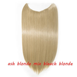 20 inch Invisible Wire No Clip One Piece Halo Hair Extension flip in false hair  for women