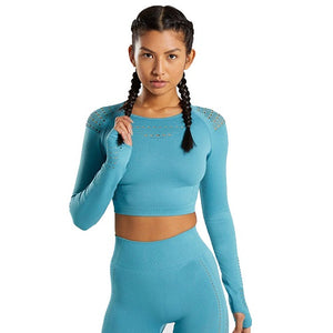 Women Seamless Yoga Sets Workout  Sport Suit Gym Clothing 2 Pieces