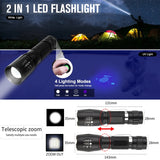 Portable UV LED Flashlight 2 in 1  Light Ultraviolet Torch Urine Detector