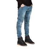 Men Jeans Runway Slim Racer Biker Fashion Hiphop Skinny Pants