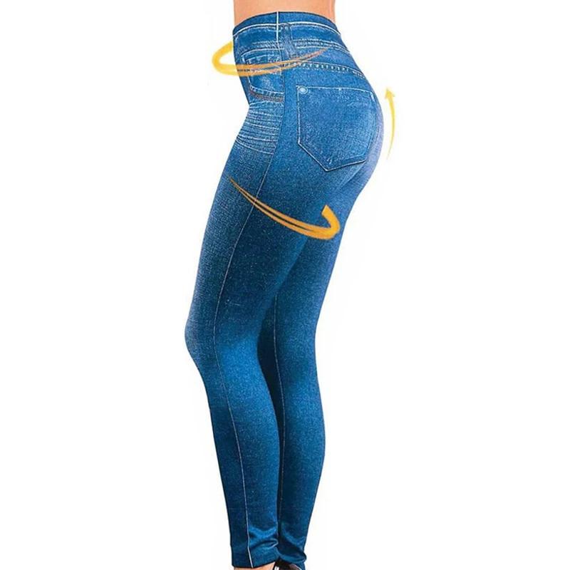 Women Fleece Lined Winter Jeans Genie Slim Fashion  Leggings 2 Real Pockets Woman Fitness Pants