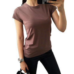 High Quality 18 Color S-3XL Plain Women T-Shirt Cotton Elastic Basic