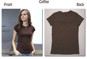 High Quality 18 Color S-3XL Plain Women T-Shirt Cotton Elastic Basic