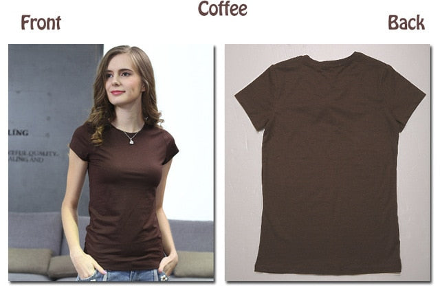 High Quality 18 Color S-3XL Plain Women T-Shirt Cotton Elastic Basic