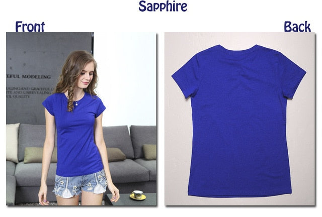 High Quality 18 Color S-3XL Plain Women T-Shirt Cotton Elastic Basic