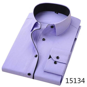 Long Sleeve Twill Solid Formal Business Shirt