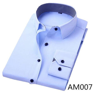 Long Sleeve Twill Solid Formal Business Shirt