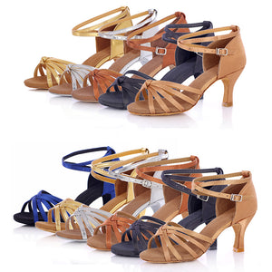 Salsa Latin Dance Shoes For Women Girls Tango Ballroom Dance Shoes High Heels soft Dancing Shoes 5/7cm Ballroom Dance Sandals