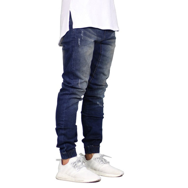 Fashion Stretch Jeans Denim Jogger Design Hip Hop Joggers For Men Y5036