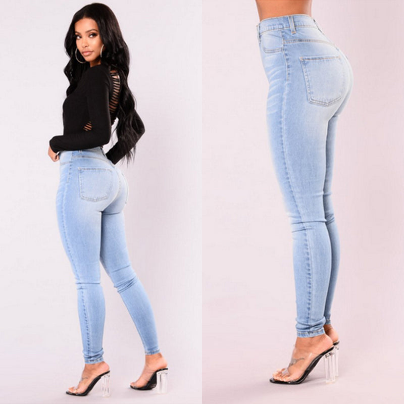 Newest Arrivals Fashion Hot Women Lady Denim Skinny Pants High Waist Stretch Jeans Slim Pencil Casual and Formal Wear