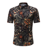 Men Shirt Summer Style Palm Tree Print Beach Hawaiian