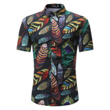 Men Shirt Summer Style Palm Tree Print Beach Hawaiian