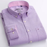 Mens Long Sleeve Solid Oxford Dress Shirt