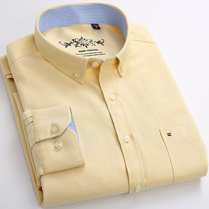 Mens Long Sleeve Solid Oxford Dress Shirt