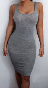 Hot Sale women Package Hip Dress Bandage Bodycon Mini Dress High Waist Slim Solid Gray Casual Dress