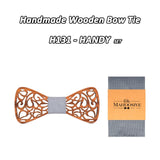 New Floral Bow Ties for Men Hollow Butterflies Wedding suit Wooden Slim tie