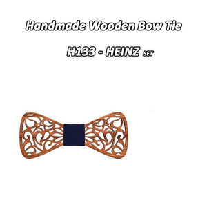 New Floral Bow Ties for Men Hollow Butterflies Wedding suit Wooden Slim tie