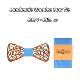 New Floral Bow Ties for Men Hollow Butterflies Wedding suit Wooden Slim tie