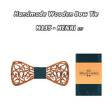 New Floral Bow Ties for Men Hollow Butterflies Wedding suit Wooden Slim tie