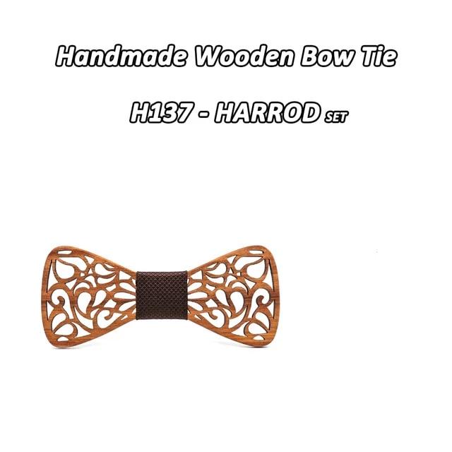 New Floral Bow Ties for Men Hollow Butterflies Wedding suit Wooden Slim tie